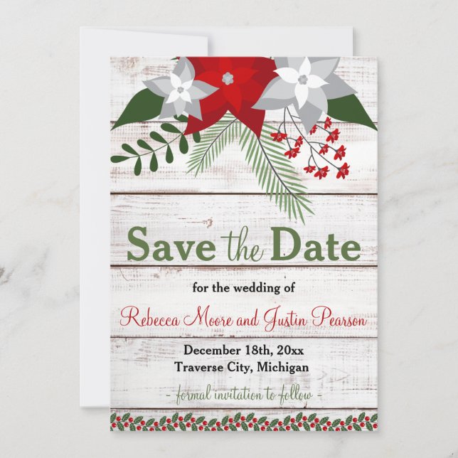 Holiday Charm - Winter/Christmas Save The Date (Front)