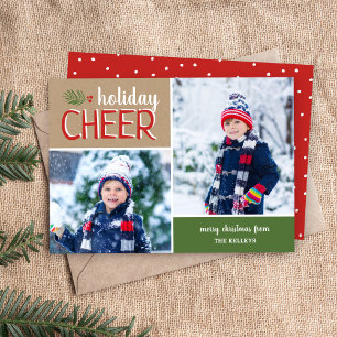 Holiday Cheer 2 Photo Collage Card