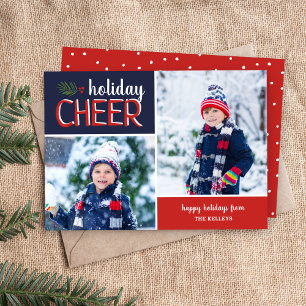 Holiday Cheer 2 Photo Collage Card