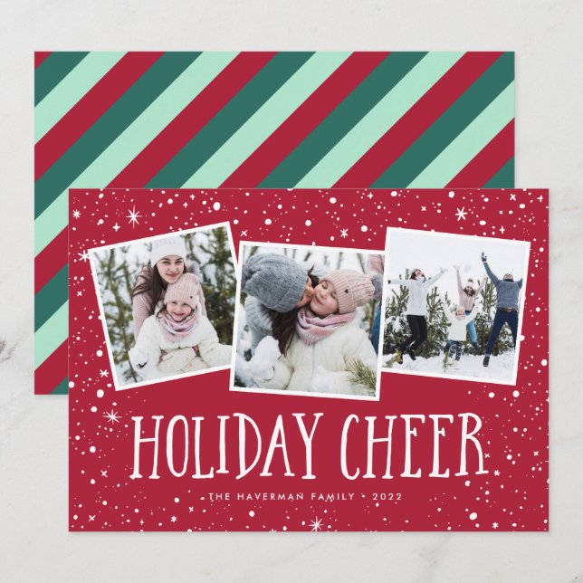 Holiday Cheer | 3 Photo Collage (Front/Back)