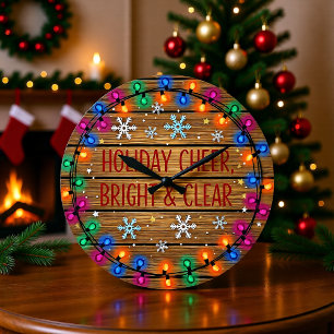 Holiday Cheer Bright Lights Large Clock
