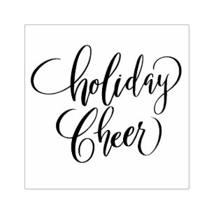Holiday Cheer Brush Calligraphy Rubber Stamp