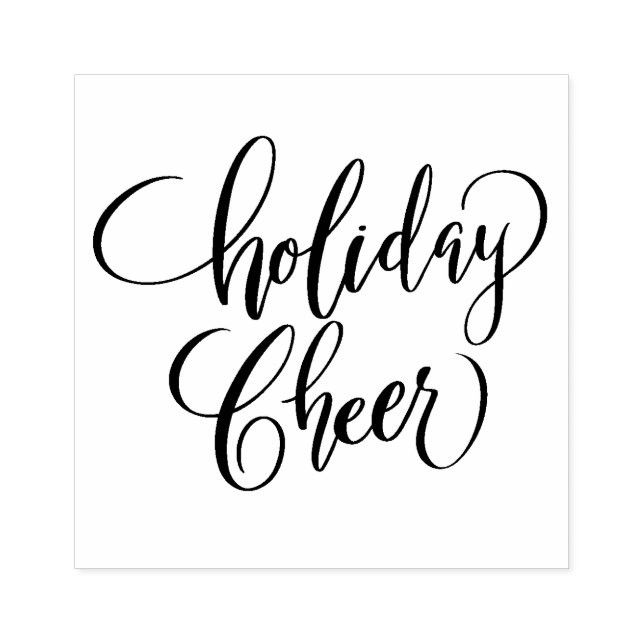 Holiday Cheer Brush Calligraphy Rubber Stamp (Imprint)
