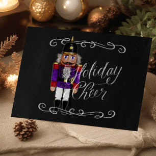 Holiday Cheer Chalkboard Purple and Red Nutcracker