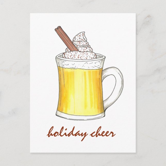 Holiday Cheer Christmas Eggnog Drink Illustration (Front)