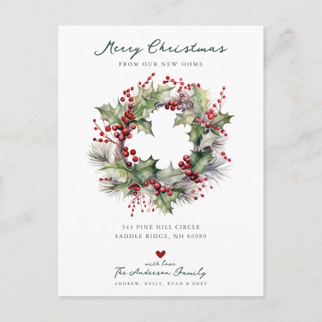 Holiday Cheer Christmas Moving Announcement Postcard (Front)