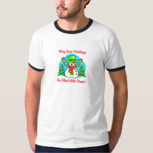 Holiday Cheer Christmas Snowman Men's Shirt