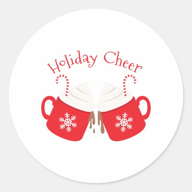 Holiday Cheer Classic Round Sticker (Front)