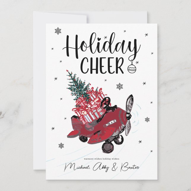 HOLIDAY CHEER | Cute Little Red Aeroplane (Front)