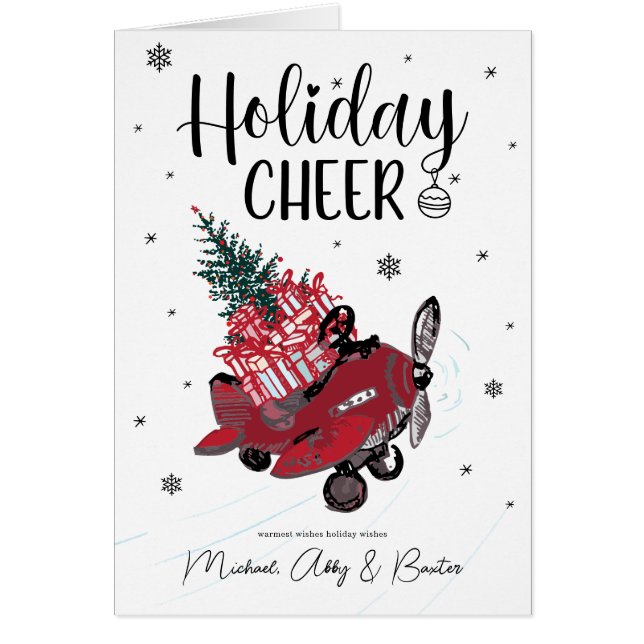 HOLIDAY CHEER | Cute Little Red Aeroplane (Front)