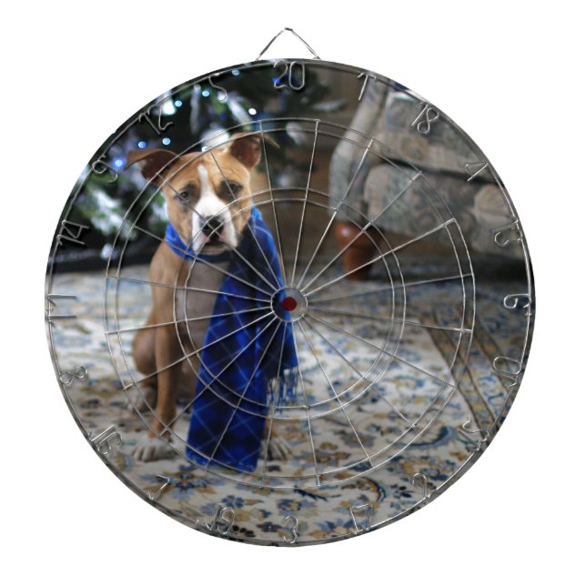 Holiday Cheer from Pit Bull Rescue Dog Dartboard (Front)