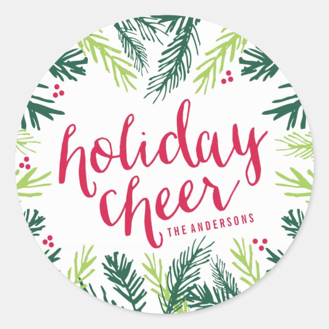 Holiday Cheer | Gift Tag Stickers (Front)