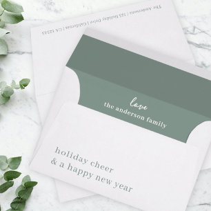 Holiday Cheer Grayish Green Elegant Christmas Envelope
