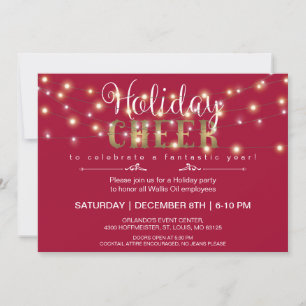 Holiday Cheer Lights Party Invite