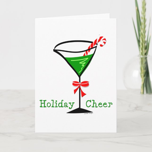 Holiday Cheer Martini Holiday Cards (Front)