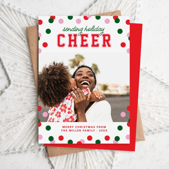 Holiday Cheer Modern Photo Christmas Card (Creator Uploaded)