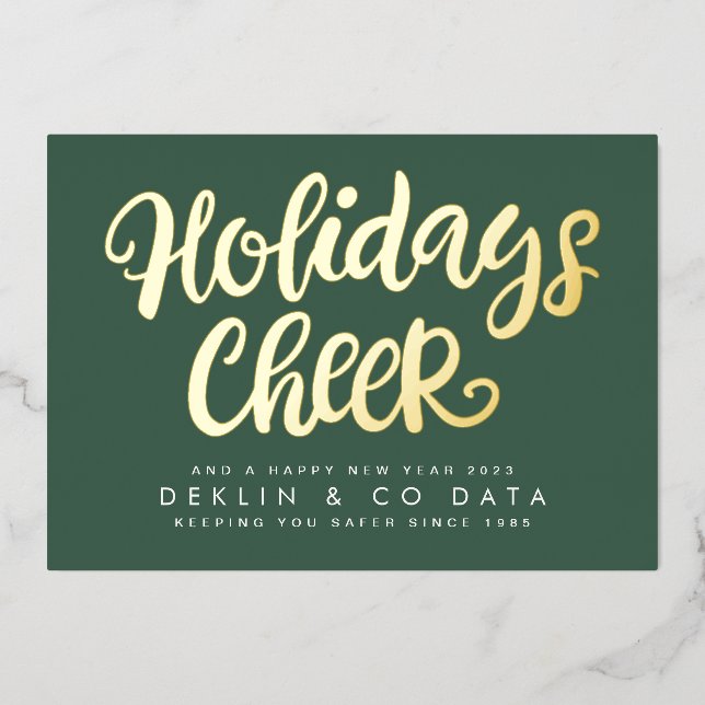  Holiday Cheer on Green Premium Gold Business (Front)