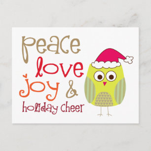 Holiday Cheer Owl, Post Card