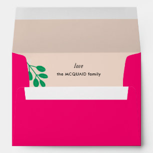 Holiday Cheer Pink Elegant Christmas  Envelope
