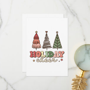Holiday Cheer Retro Christmas Thank You Card