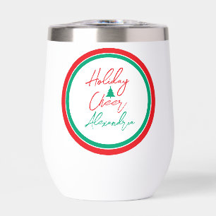 Holiday Cheer Script Christmas Tree Party Favor