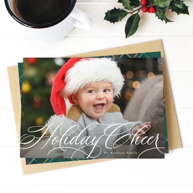 Holiday cheer simple elegant photo Christmas card (Creator Uploaded)