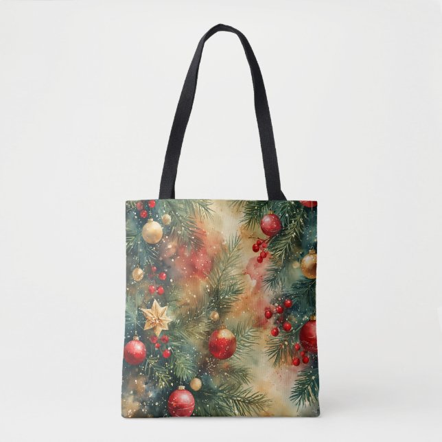 Holiday Cheer Watercolor Tote (Front)