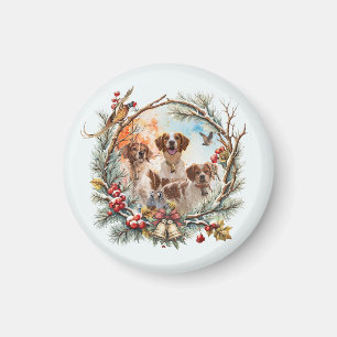 Holiday Cheer With a Brittany Spaniel Magnet