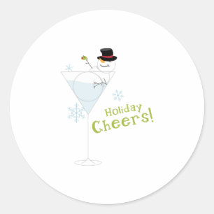 Holiday Cheers Classic Round Sticker
