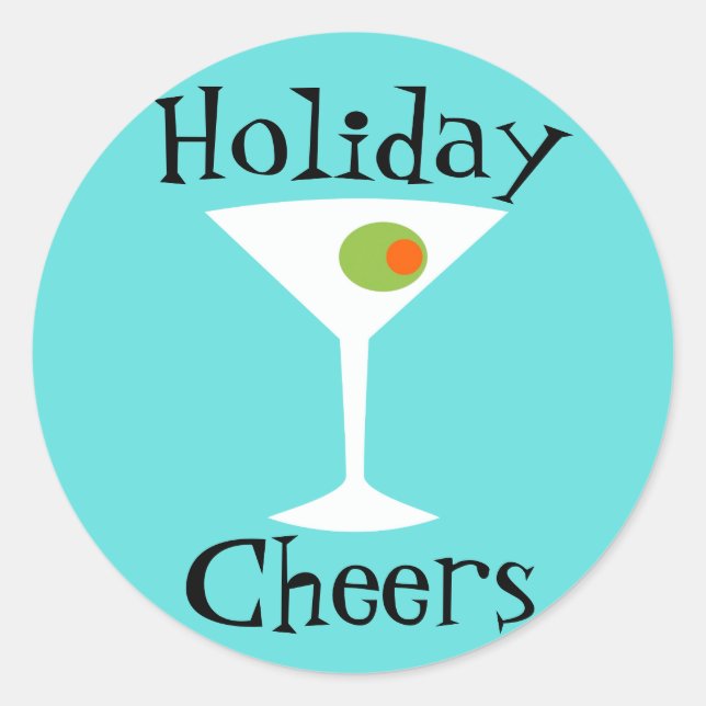 Holiday Cheers Martini Stickers (Front)