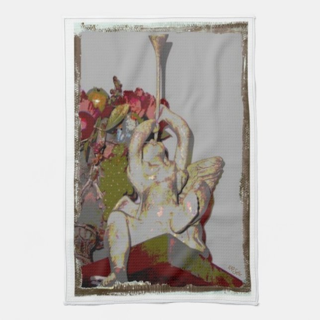 Holiday Cherub Tea Towel (Vertical)