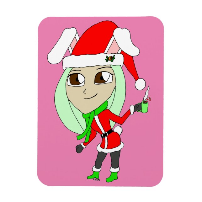 holiday chibi  bunnygirl   magnet (Vertical)