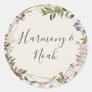 Holiday Chic Botanical   Champagne Envelope Seals