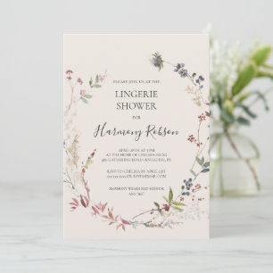 Holiday Chic Botanical Champagne Lingerie Shower Invitation