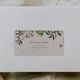 Holiday Chic Botanical Ivory RSVP Address labels 