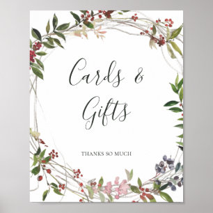 Holiday Chic Botanical   White Cards and Gifts Poster