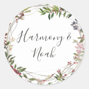 Holiday Chic Botanical White Envelope Seals