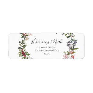 Holiday Chic Botanical   White Return Address