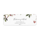 Holiday Chic Botanical White RSVP Address labels 