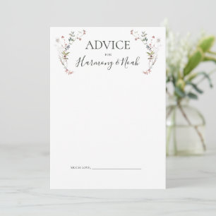 Holiday Chic Botanical   White Wedding Advice Card