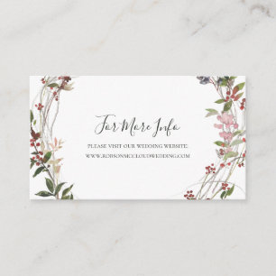 Holiday Chic Botanical White Wedding Website Enclosure Card