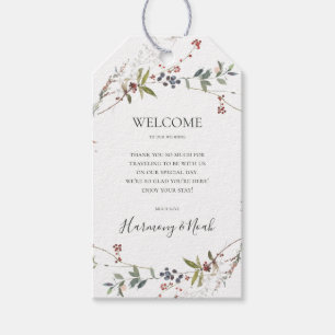 Holiday Chic Botanical   White Wedding Welcome Gift Tags