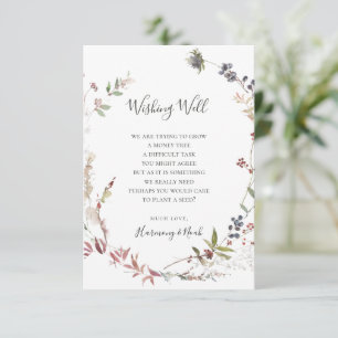 Holiday Chic Botanical   White Wishing Well Card