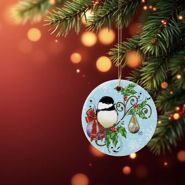 Holiday Chickadee Ceramic Tree Decoration (Creator Uploaded)