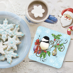Holiday Chickadee Coaster