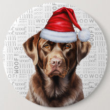 Holiday Chocolate Lab Dog on Woof Background