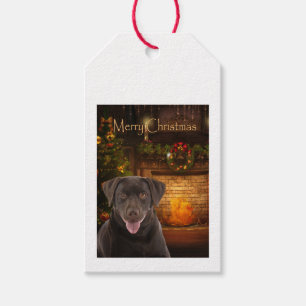 Holiday Chocolate Lab Gift Tags