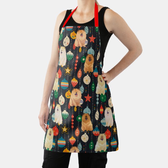 Holiday Chow Time dog apron grooming chef craft (Insitu)