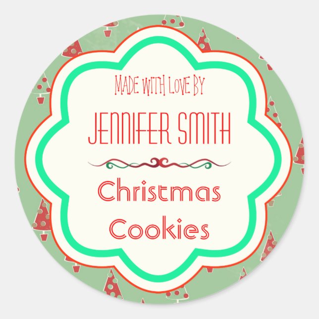 Holiday Christmas Bakery Baked Cookie Classic Round Sticker (Front)