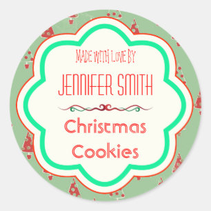 Holiday Christmas Bakery Baked Cookie Classic Round Sticker